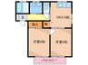 グランシ－ド三苫Ｃ棟 2DKの間取り