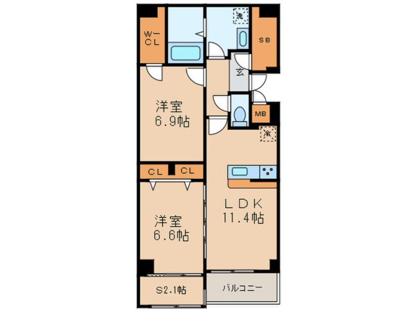 間取図 エルヴィータ渡辺通