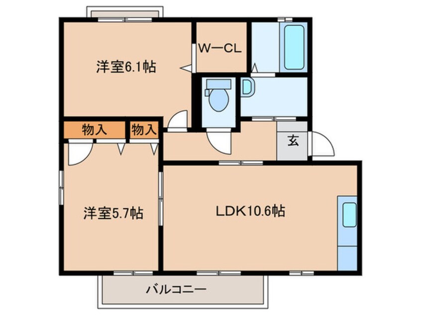 間取図 プロスペラーレ・ＯＴＴＯ　Ｄ棟