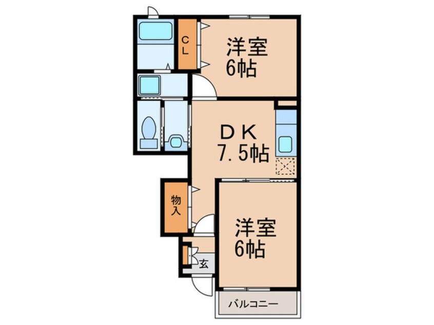 間取図 カレントＤＳ和田　Ｂ