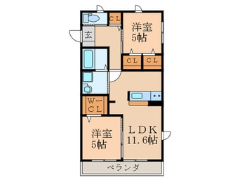 間取図 セゾン行橋 A棟