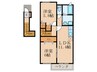 ブロ－マン杉Ｃ棟 2LDKの間取り