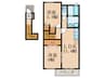 ブロ－マン杉Ｃ棟 2LDKの間取り