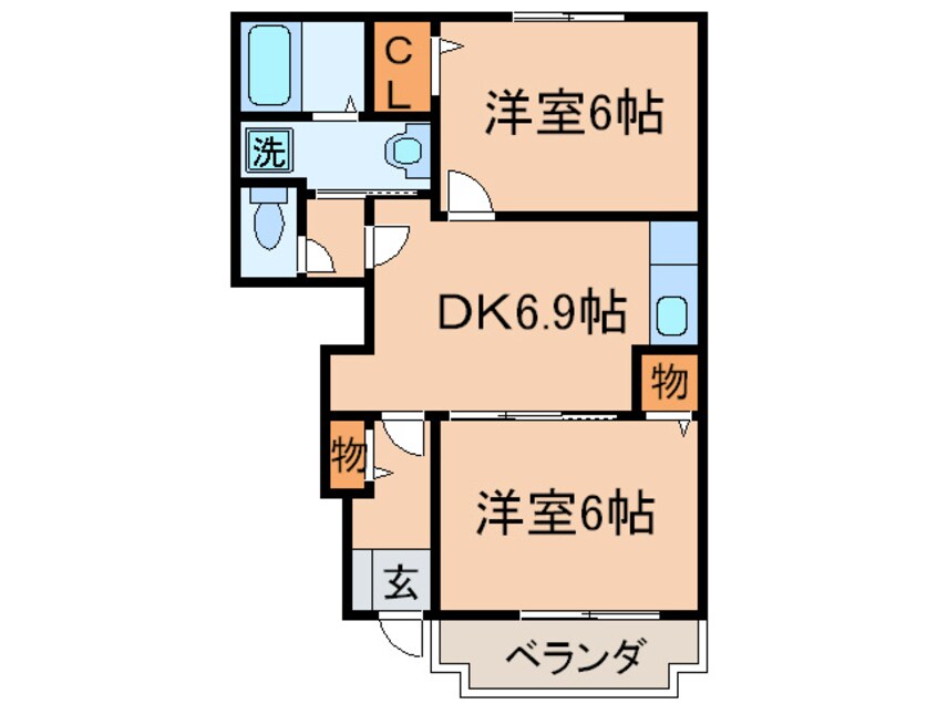 間取図 チェリ－ブロッサム黒川