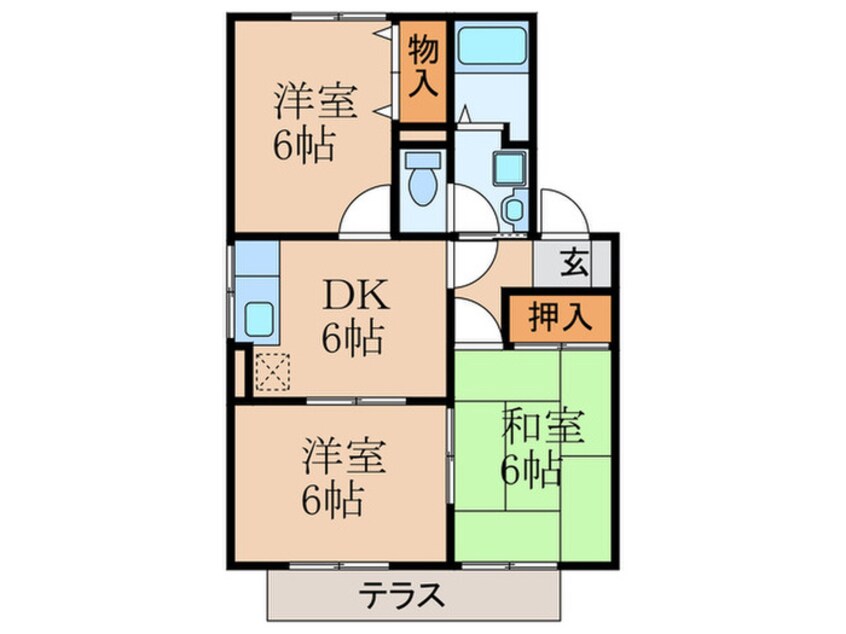 間取図 ハイカムール葛原