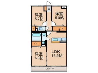 間取図 GRAN　GRACE久留米南２