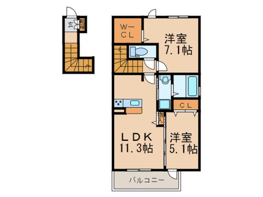 間取図 パ－クアシス上久原
