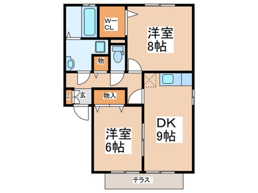 間取図 クローバーハイツ杉塚Ａ