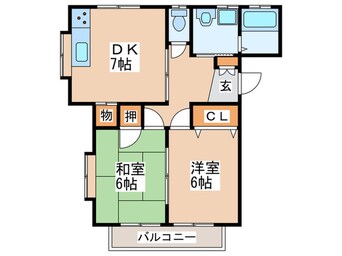 間取図 グリーンハイツ筑紫台B棟