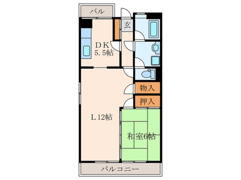 間取図 グランドハイツ東大谷（203）