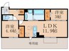 ストレイト葛葉 2LDKの間取り