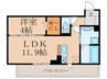 ストレイト葛葉 1LDKの間取り