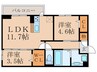 ストレイト葛葉 2LDKの間取り