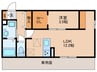 ウエストヒルズ那珂川 1LDKの間取り