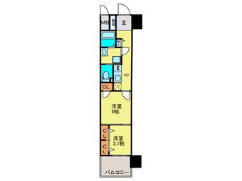 間取図 ｴﾝｸﾚｽﾄ渡辺通Ⅱ(503)