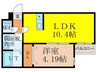 カトレア平尾 1LDKの間取り
