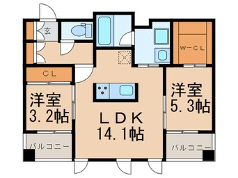 間取図 ｴﾝｸﾚｽﾄ博多PREMIER（1111）