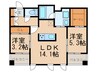 ｴﾝｸﾚｽﾄ博多PREMIER（1111） 2LDKの間取り