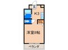 ウィンディ大浦 1Kの間取り