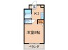ウィンディ大浦 1Kの間取り