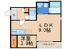 Grandtic千早 1LDKの間取り