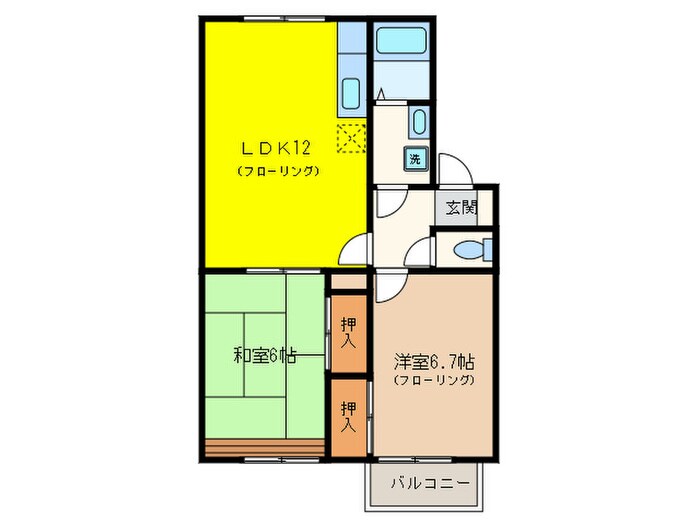 間取り図 メロディハイツ永隈１