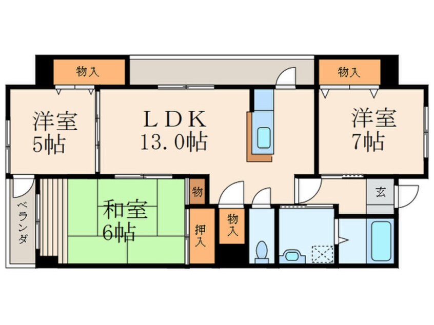 間取図 レリディアンスビュ－マ