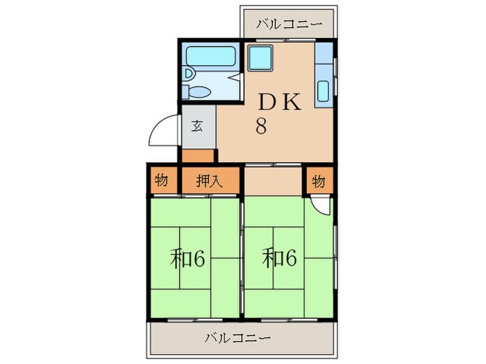 間取り図 ｴﾒﾗﾙﾄﾞﾏﾝｼｮﾝ三萩野(404)
