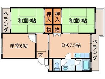 間取図 コーポ三ヶ森