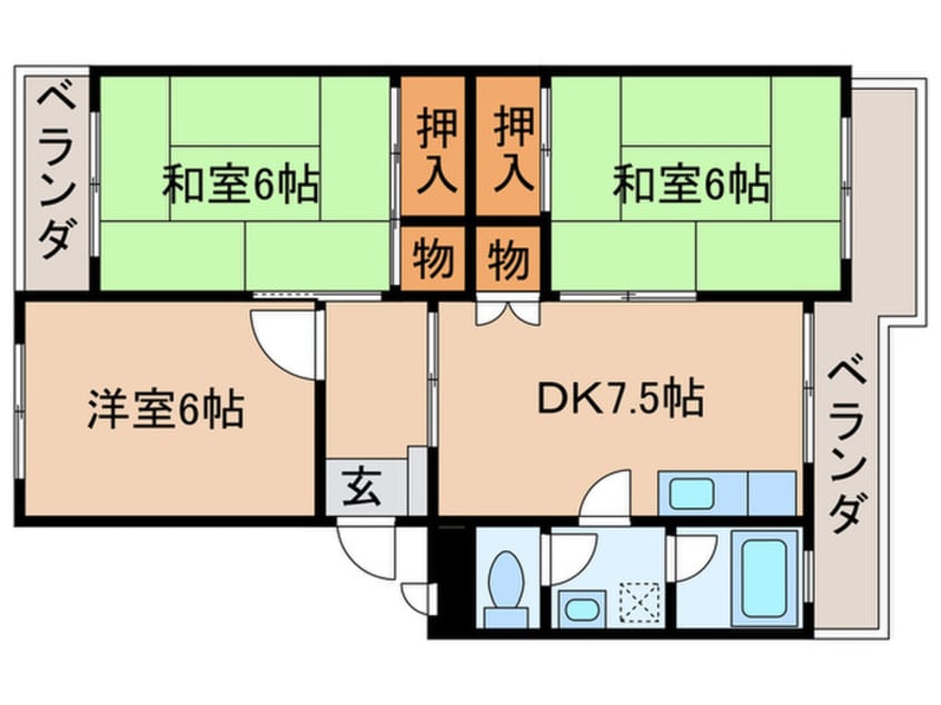 間取図 コーポ三ヶ森
