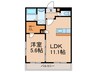 ソフィア21合川 1LDKの間取り