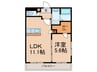 ソフィア21合川 1LDKの間取り