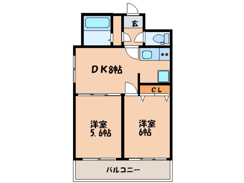 間取図 クレストパ－ク大濠