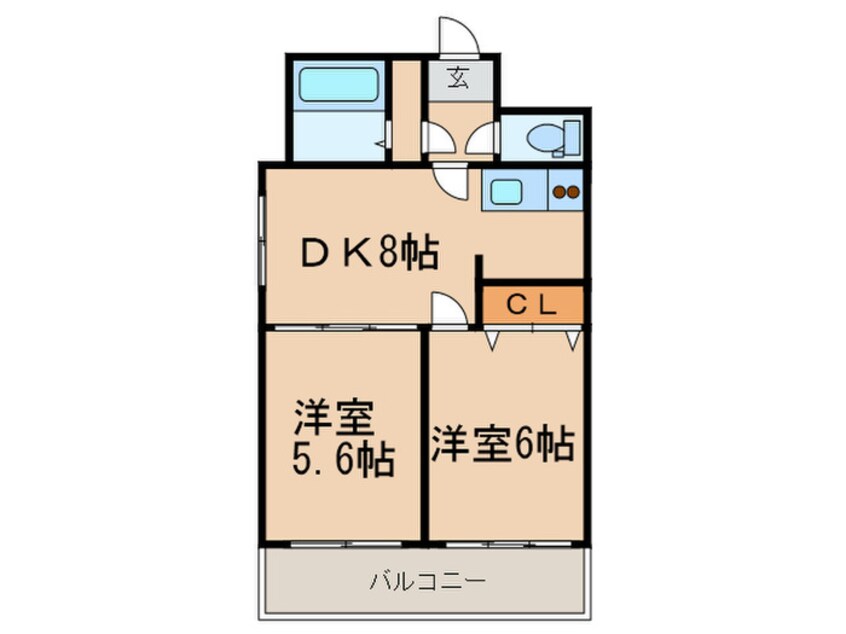 間取図 クレストパ－ク大濠