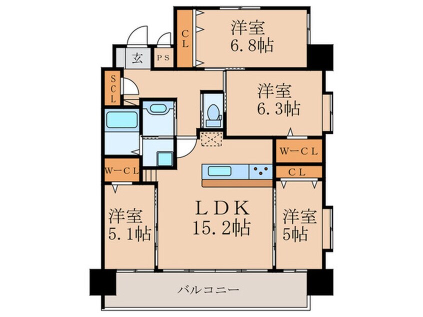 間取図 ギャラン中央