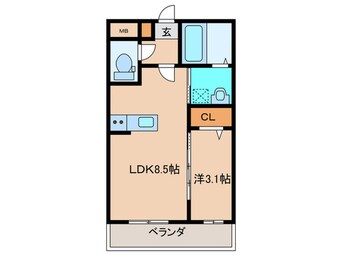 間取図 トラストビル前原北