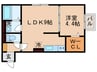 D-HOUSE A棟 1LDKの間取り