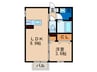 D-HOUSE A棟 1LDKの間取り