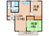 シャルムⅠ　Ａ棟 2LDKの間取り