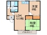 シャルムⅠ　Ａ棟 2LDKの間取り