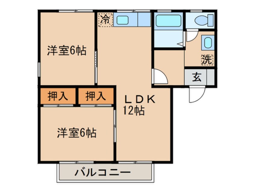 間取図 セジュ－ルＷＡＤＡ