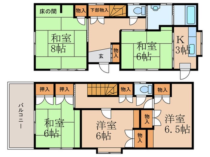 間取り図 一枝一丁目３番貸家