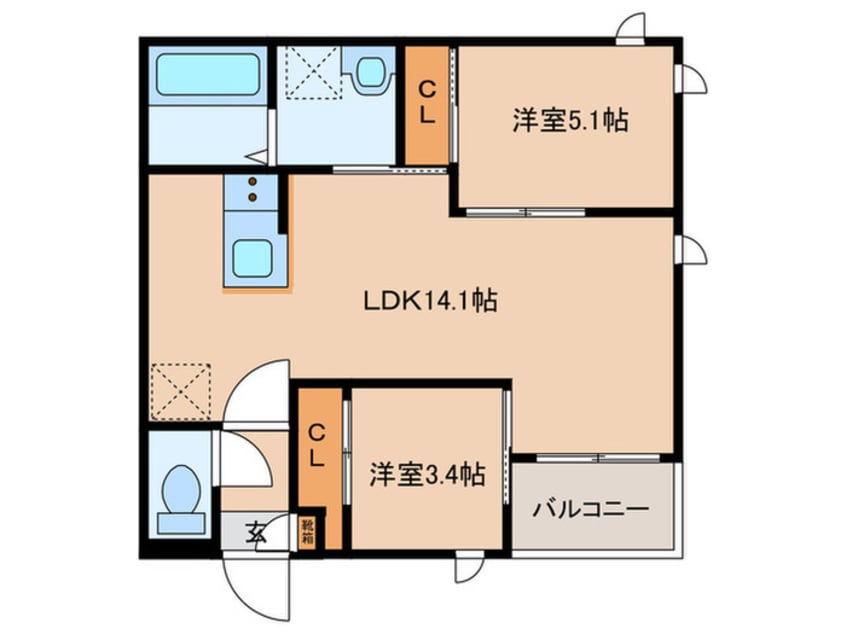 間取図 REGALEST　FAM千早