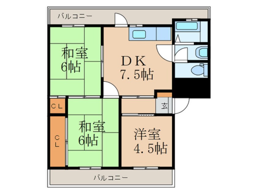 間取図 南若園公社団地（303）