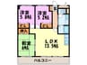 フローラル道善 3LDKの間取り