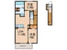 D-room中尾　弐番館 2LDKの間取り