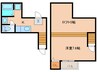 ウエスト周船寺 1Kの間取り