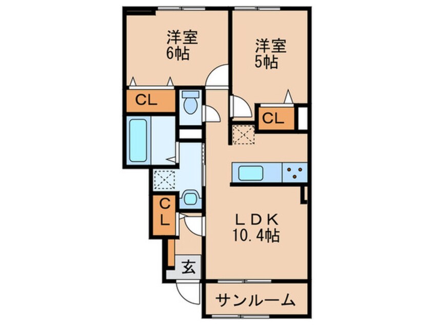 間取図 PARKSIDE COURTⅡ