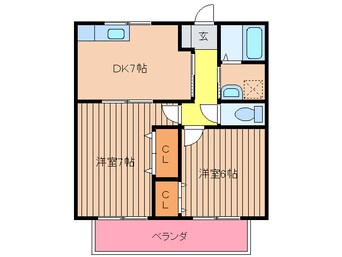 間取図 カロス古賀 Ａ棟