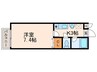 ＣＲＥＳＴ井堀 1Kの間取り